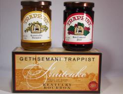 20 oz Kentucky Bourbon Fruitcake with Trappist Red Currant Jelly and Trappist Kadota Fig Preserve